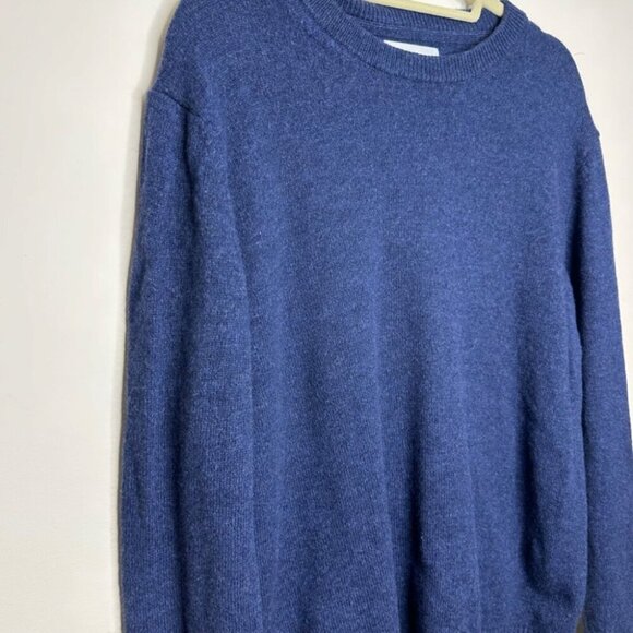 Jack & Jones Premium Deep Blue Lambswool Quiet Luxury Crewneck Sweater Size XL - Picture 2 of 11
